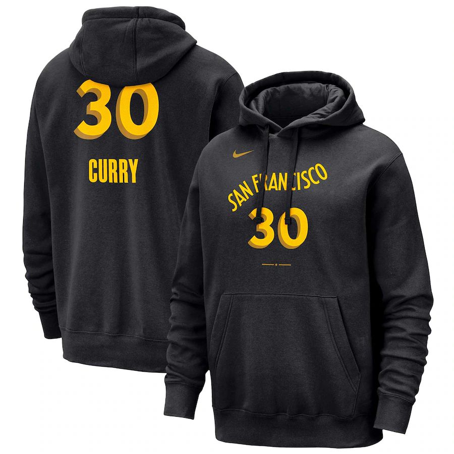 Men Golden State Warriors 30 Curry Black Nike Season city version Sweatshirts 23-24 NBA Jersey